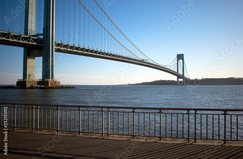 Verrazano Narrows Bridge connecting the New York City boroughs of Brooklyn and Richmond  Staten Island  viewed from Brooklyn.