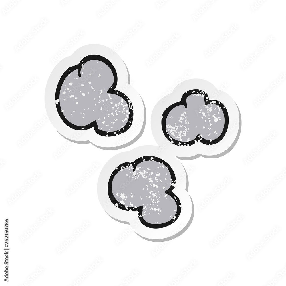 retro distressed sticker of a cartoon smoke clouds retro distressed sticker of a cartoon smoke clouds