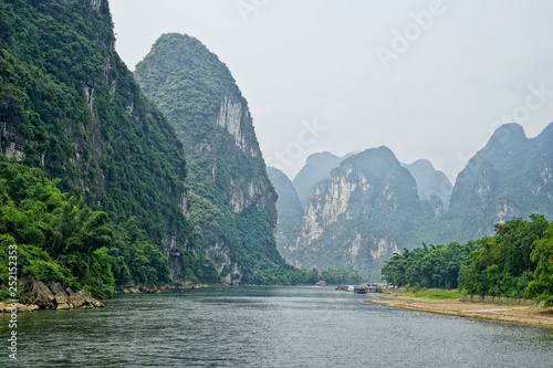 Guilin, Day li River, cruise, Karst, montain, sugarloaf, yangshuo, china, asia photo