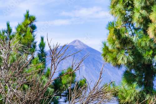 Incredible view of the Teide volcano from the viewpoint Mirador de Chipeque, which is located on the road number 24. Tenerife. Canary Islands..Spain photo