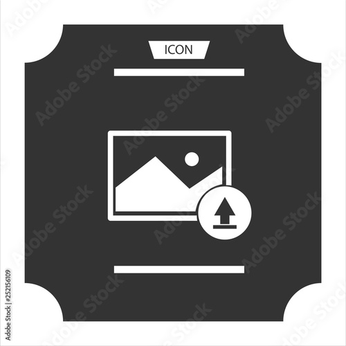 Upload picture icon isolated on white background.