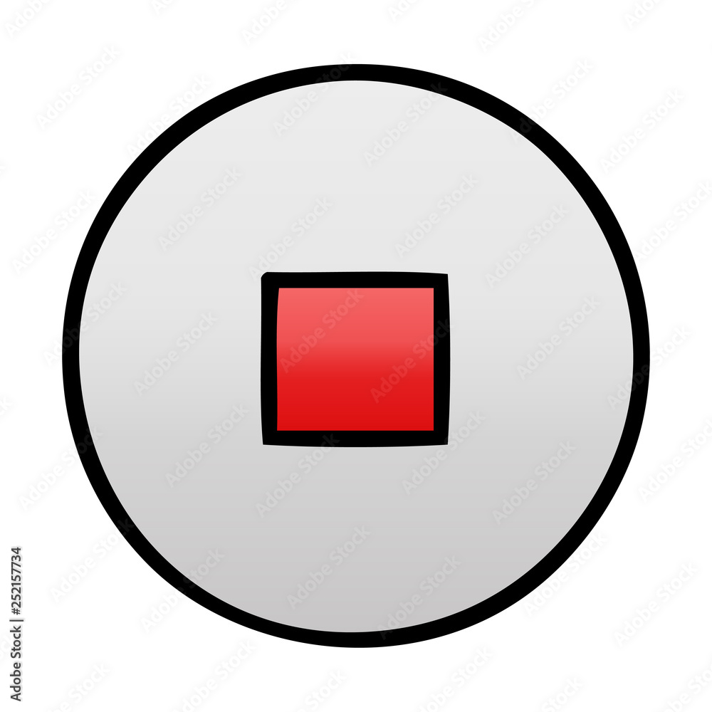 gradient shaded cartoon stop button gradient shaded cartoon stop button