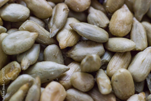 Close up image of sunflower seeds
