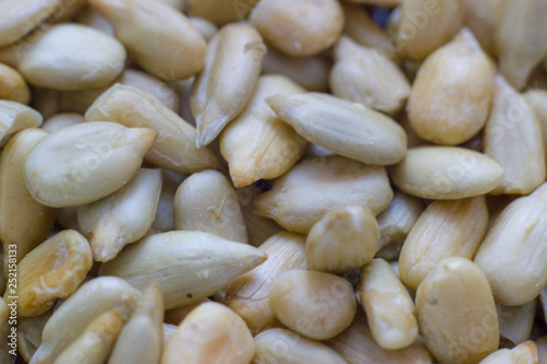 Close up image of sunflower seeds