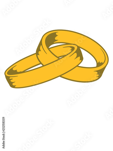 2 verbundene ringe verkettet heiraten hochzeit schmuck junggesellenabschied gold paar liebe verliebt antrag verlobt frau mann pärchen clipart design