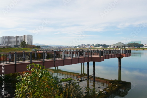 The river cityscape blue sky city pavilion © toiwoody