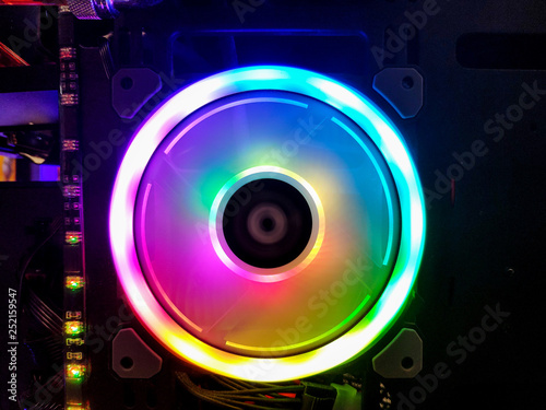 Pc processor cooler with neon lights