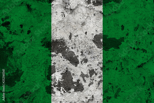 Nigeria flag on old wall © Visual Content