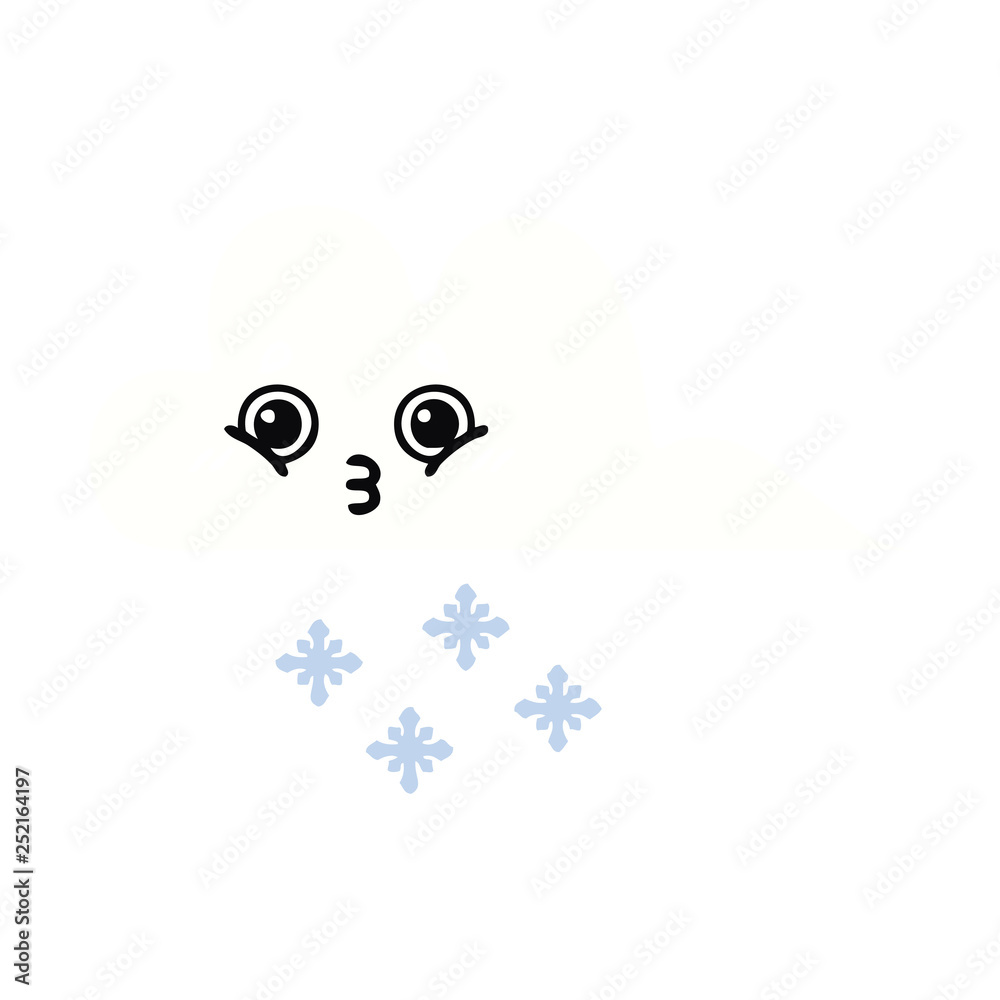flat color retro cartoon snow cloud flat color retro cartoon snow cloud