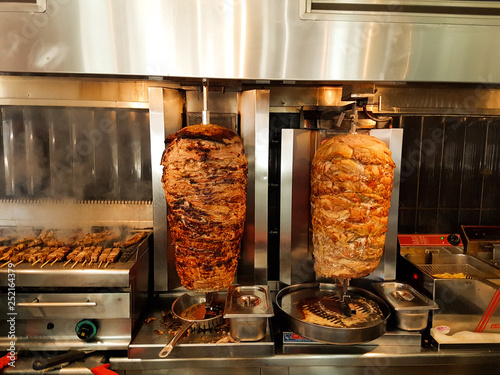 giros meat is baked in the barbecue greek name gyros