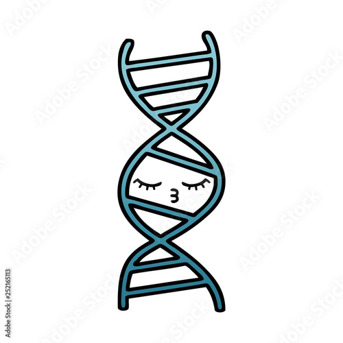 gradient shaded cartoon DNA strand