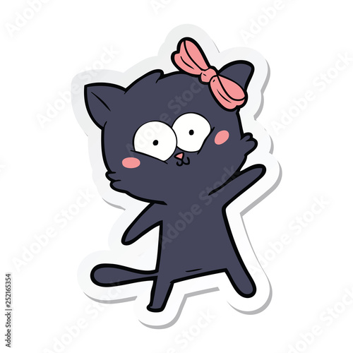 Fototapeta Naklejka Na Ścianę i Meble -  sticker of a cartoon cat