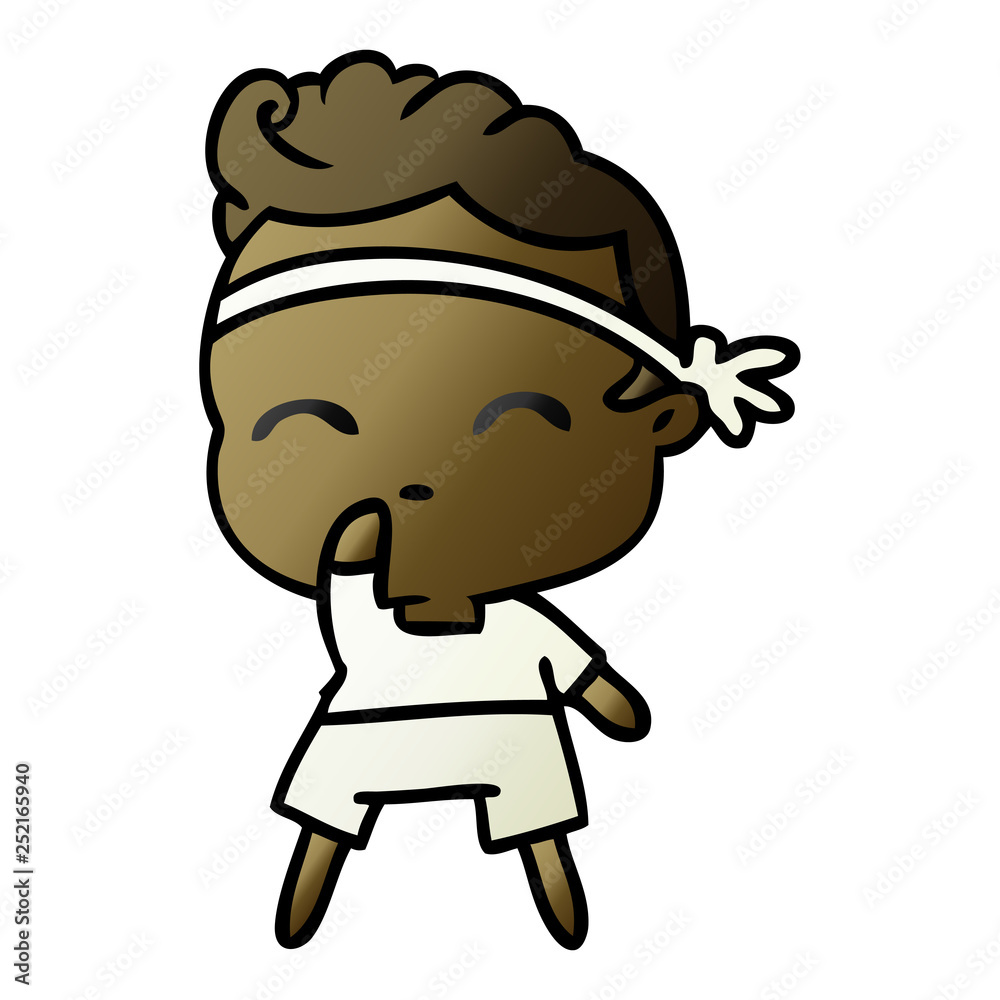 gradient cartoon of kawaii cute fitness boy gradient cartoon of kawaii cute fitness boy