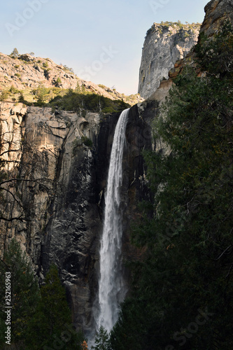full waterfall in Yosemite Park