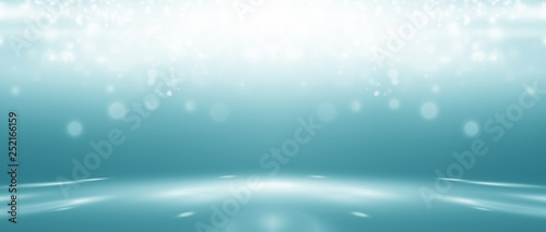 perspective floor backdrop blue room studio with light blue gradient spotlight backdrop background for display your product or artwork 