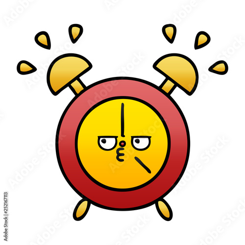 gradient shaded cartoon alarm clock