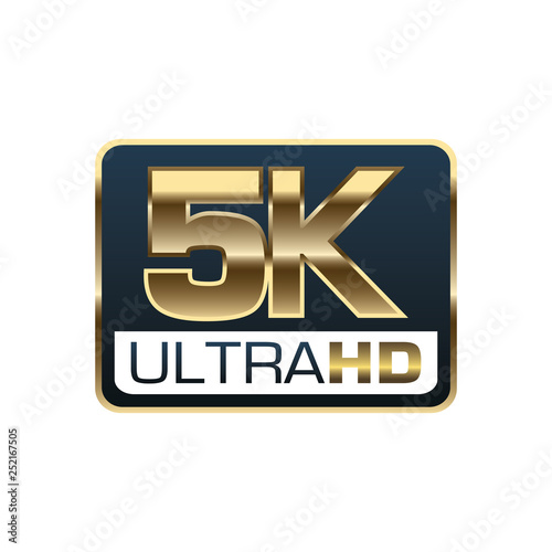 5K UltraHD Gold Logo - Vector