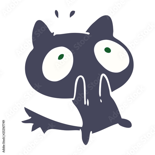 cartoon kawaii of a shocked cat