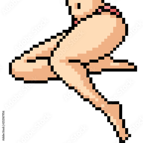 vector pixel art woman leg