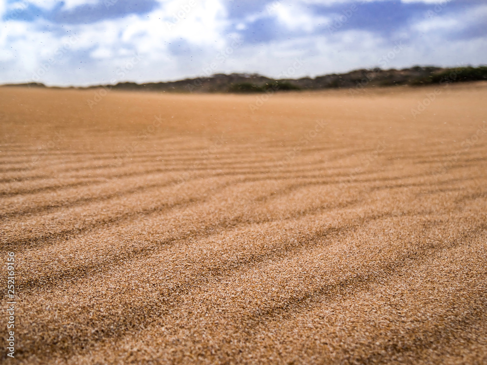 Beautiful curves on desert sand in La Guajira desert Colombia