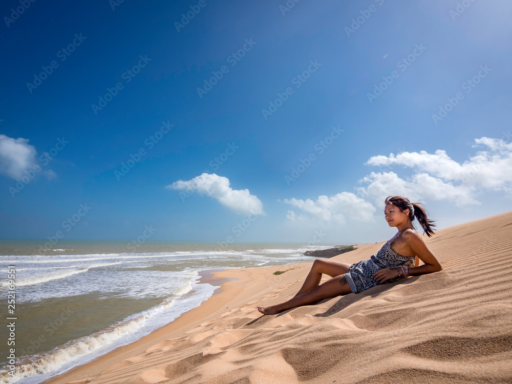 Beautiful scenery at the sand dunes of Punta Gallinas desert in Colombia