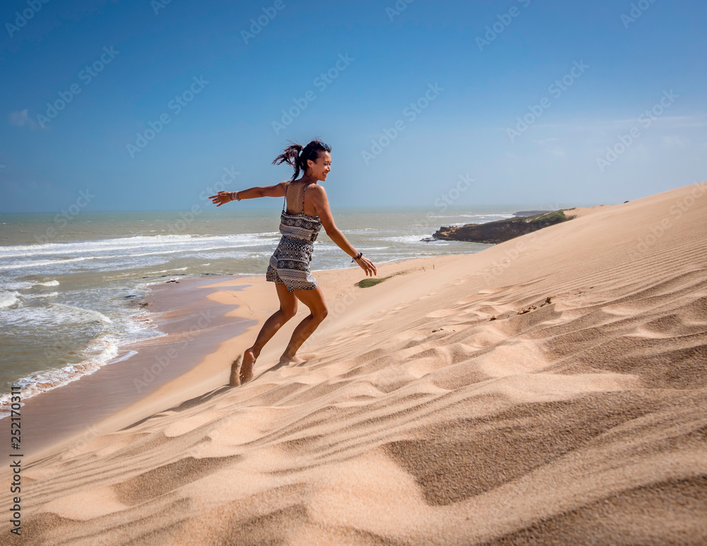 Beautiful scenery at the sand dunes of Punta Gallinas desert in Colombia