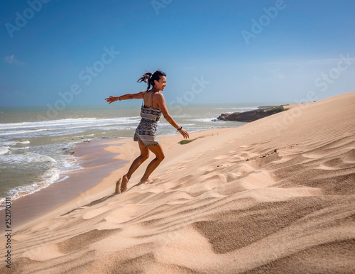 Beautiful scenery at the sand dunes of Punta Gallinas desert in Colombia
