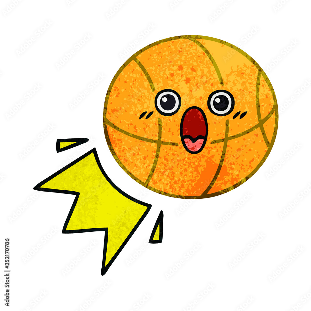 retro grunge texture cartoon basketball retro grunge texture cartoon basketball