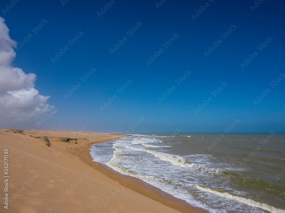 Beautiful scenery at the sand dunes of Punta Gallinas desert in Colombia