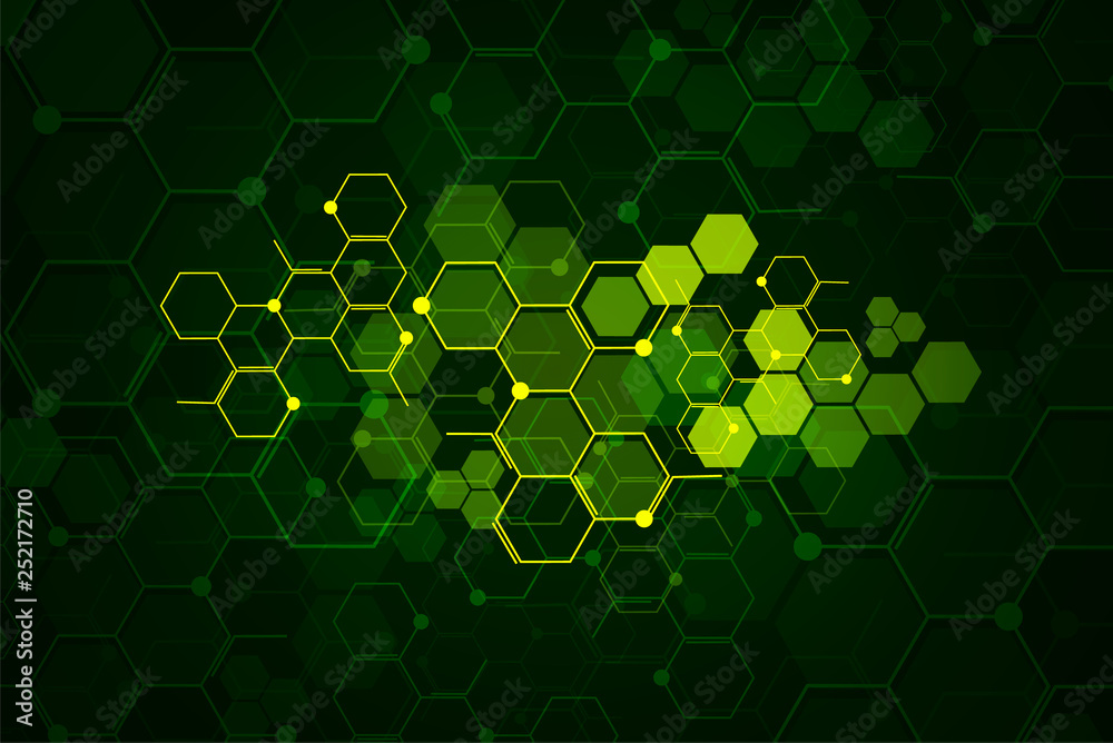 Medical background design. Geometric abstract background with hexagons.