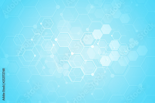 Medical background design. Geometric abstract background with hexagons.