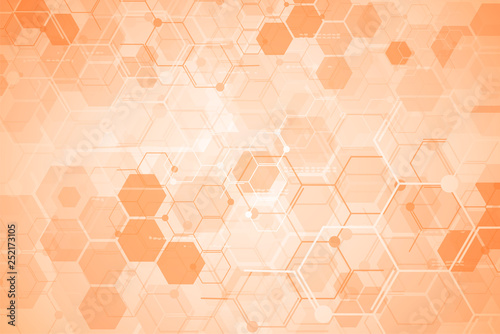 Medical background design. Geometric abstract background with hexagons.