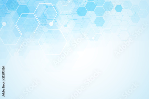 Medical background design. Geometric abstract background with hexagons.