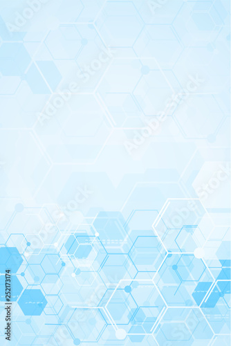 Medical background design. Geometric abstract background with hexagons.