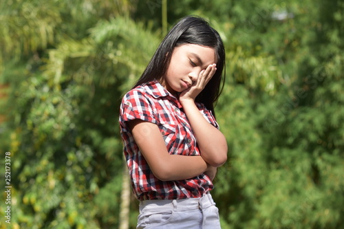 Depressed Youthful Filipina Person