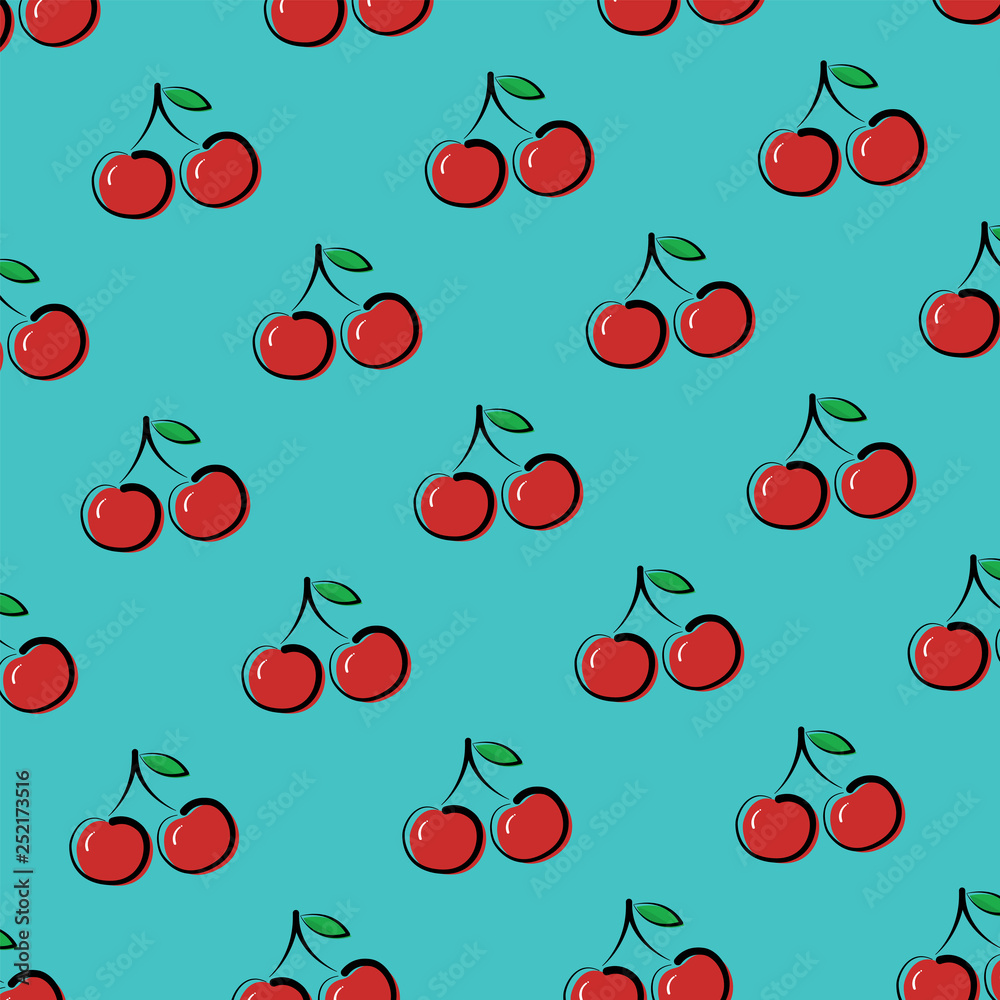 Line Cherry Vector