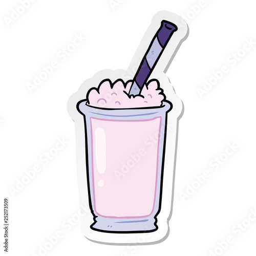 sticker of a cartoon milkshake