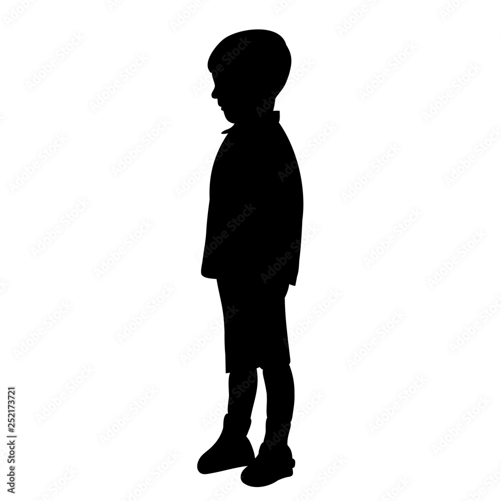isolated, boy silhouette.