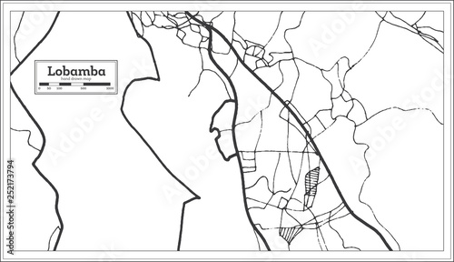 Lobamba Swaziland City Map in Retro Style. Outline Map.