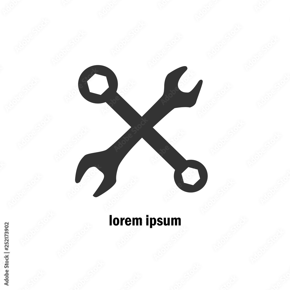 Brand logo for repair companies. Crossed wrenches. Vector illustration Brand logo for repair companies. Crossed wrenches. Vector illustration