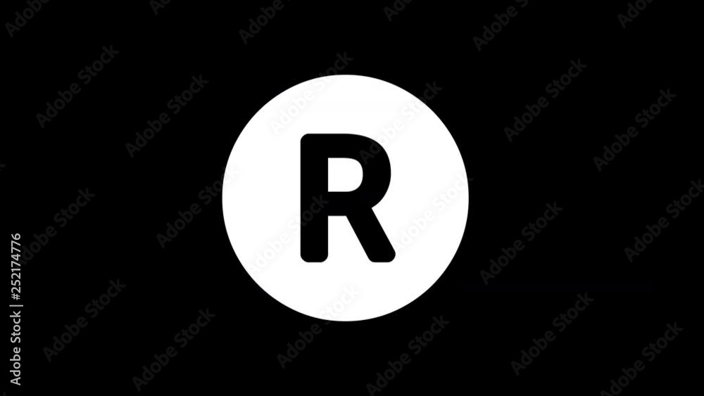 From the Glitch effect arises registered symbol. Then the TV turns off. Alpha channel Premultiplied - Matted with color black From the Glitch effect arises registered symbol. Then the TV turns off. Alpha channel Premultiplied - Matted with color black