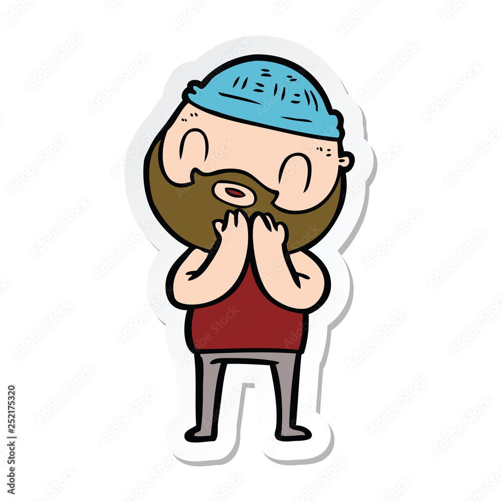 sticker of a cartoon bearded man sticker of a cartoon bearded man