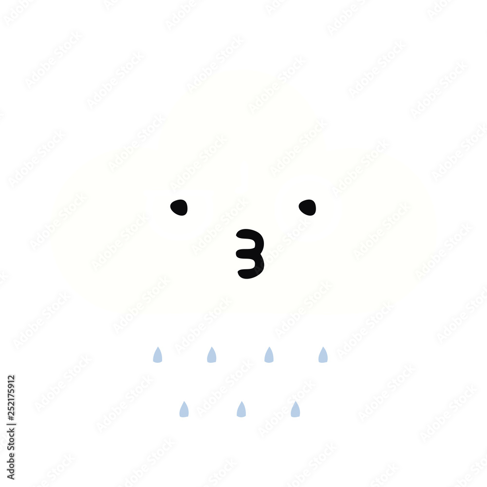 flat color retro cartoon rain cloud flat color retro cartoon rain cloud