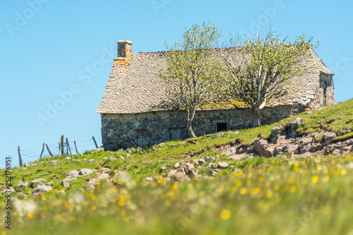 The buron is a typical building of the Aubrac plateau in France.