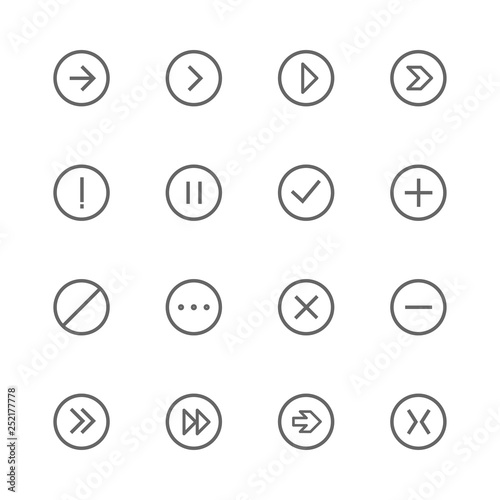 set of sign line icons