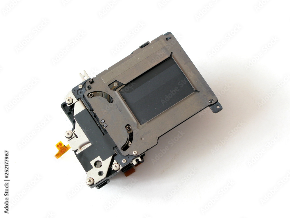 Shutter digital SLR camera on a white isolated background Shutter digital SLR camera on a white isolated background