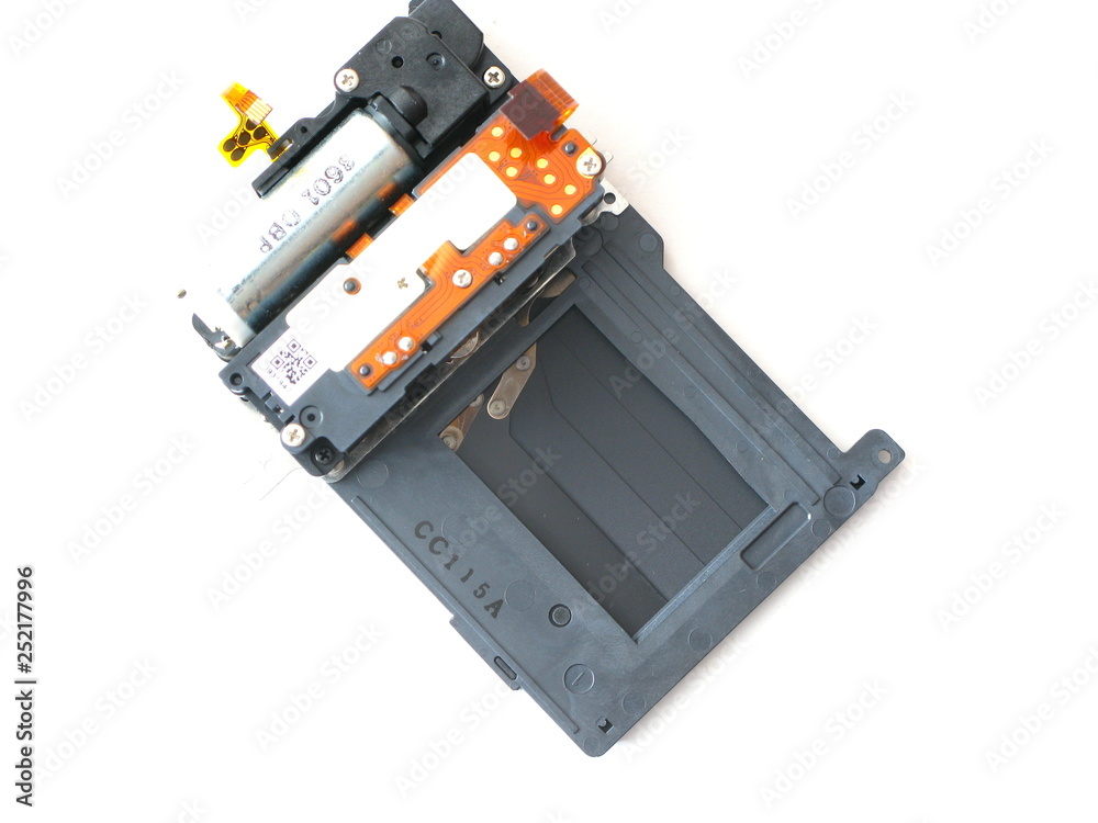 Shutter digital SLR camera on a white isolated background Shutter digital SLR camera on a white isolated background