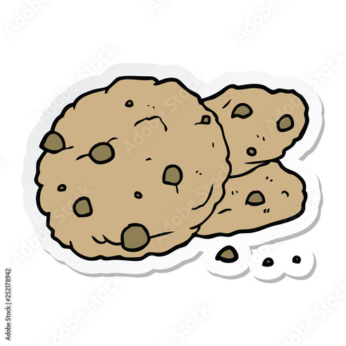 sticker of a cartoon cookies