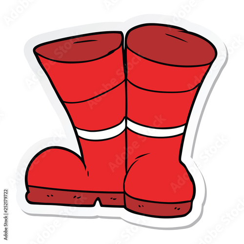 sticker of a wellington boots cartoon