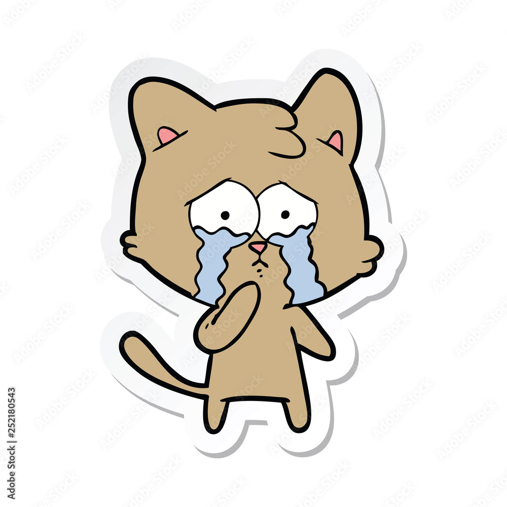 sticker of a cartoon cat sticker of a cartoon cat